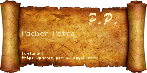 Pacher Petra névjegykártya