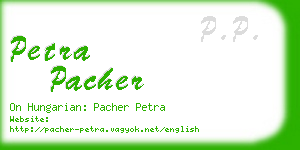 petra pacher business card